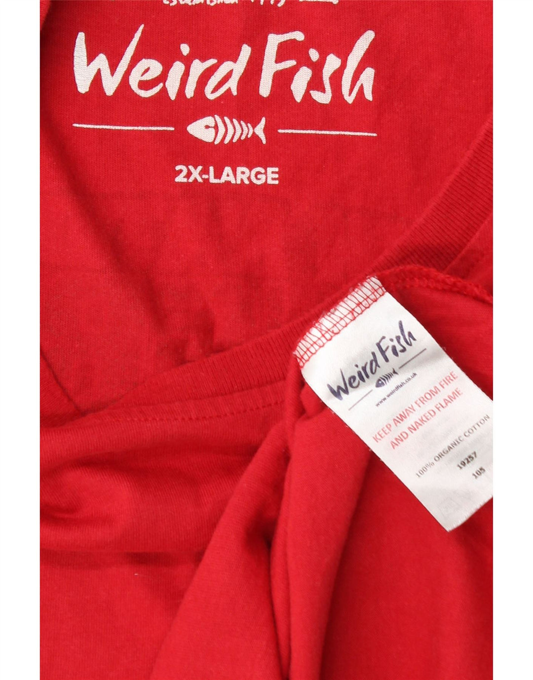 Мужская футболка с рисунком WEIRD FISH, 2XL, красный хлопок