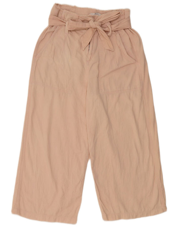Topshop Женские капри с высокой талией UK 12 Medium W30 L21 Розовый хлопок