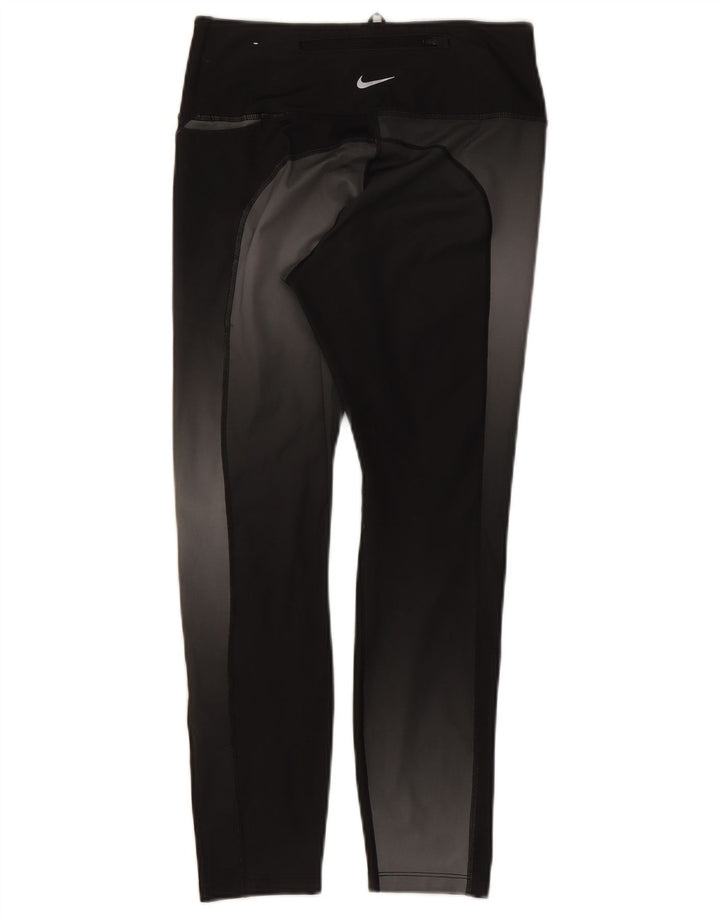 Женские укороченные леггинсы Nike Dri Fit UK 12, средний черный полиэстер