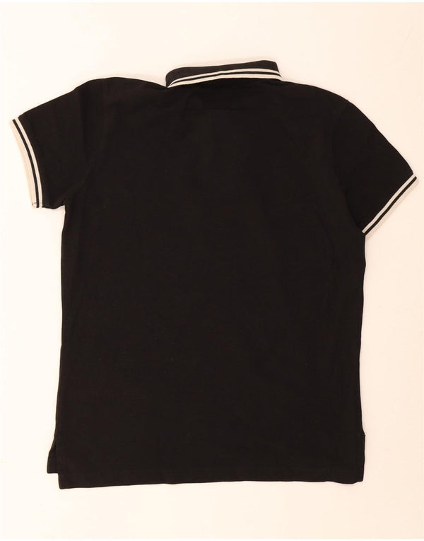 Jeckerson Mens Polo Shirt Medium Black Striped Cotton