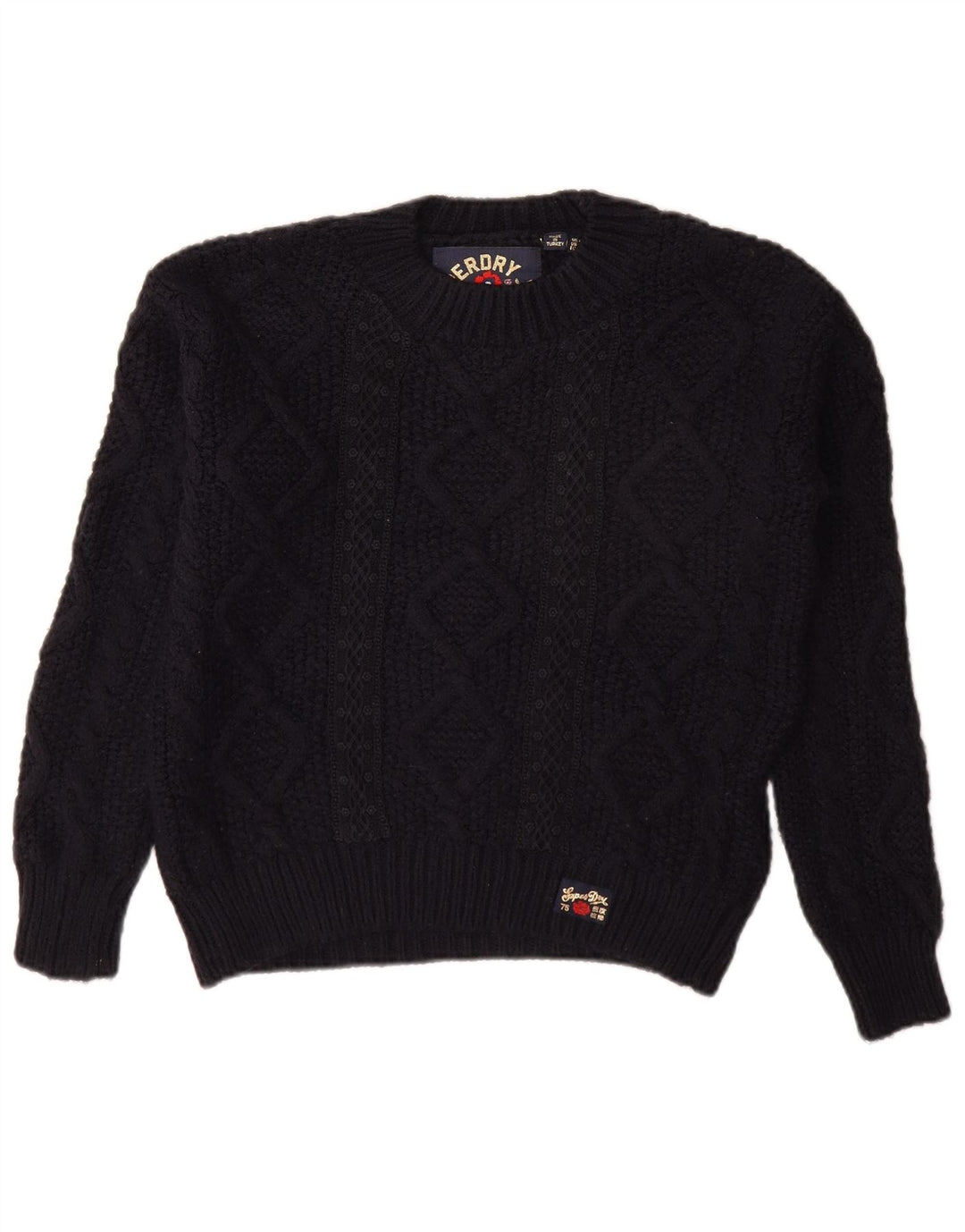 SUPERDRY Женский свободный джемпер с вырезом «лодочка», Великобритания, 8, маленький, темно-синий