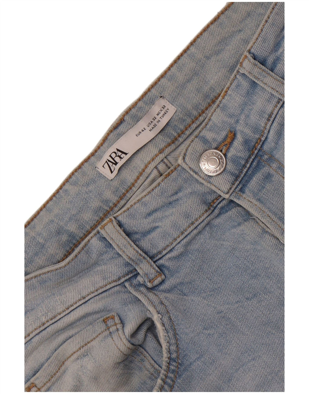 Мужские потертые узкие джинсы Zara EU 42, большие W32 L26, синие