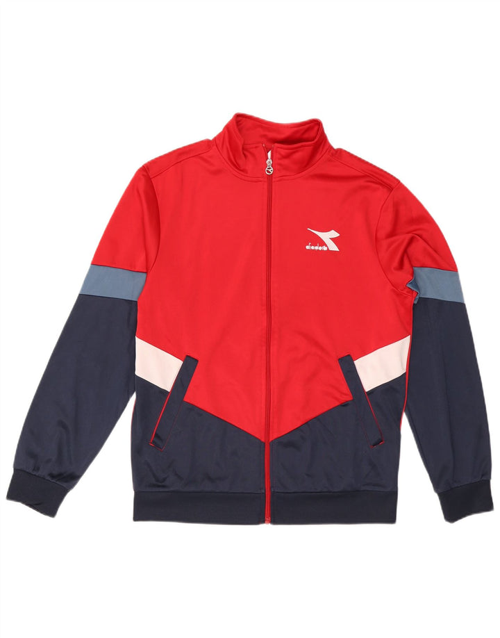 Мужской спортивный костюм DIADORA, верхняя куртка, средний красный, полиэстер с цветными блоками