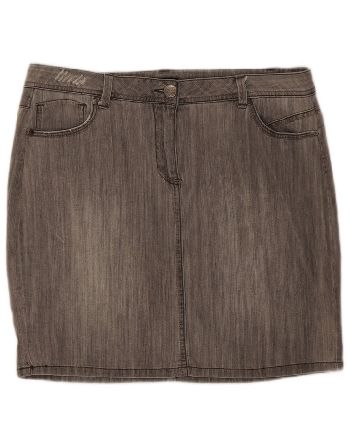 Женская джинсовая мини-юбка M&Co UK 14, большая W34, серая