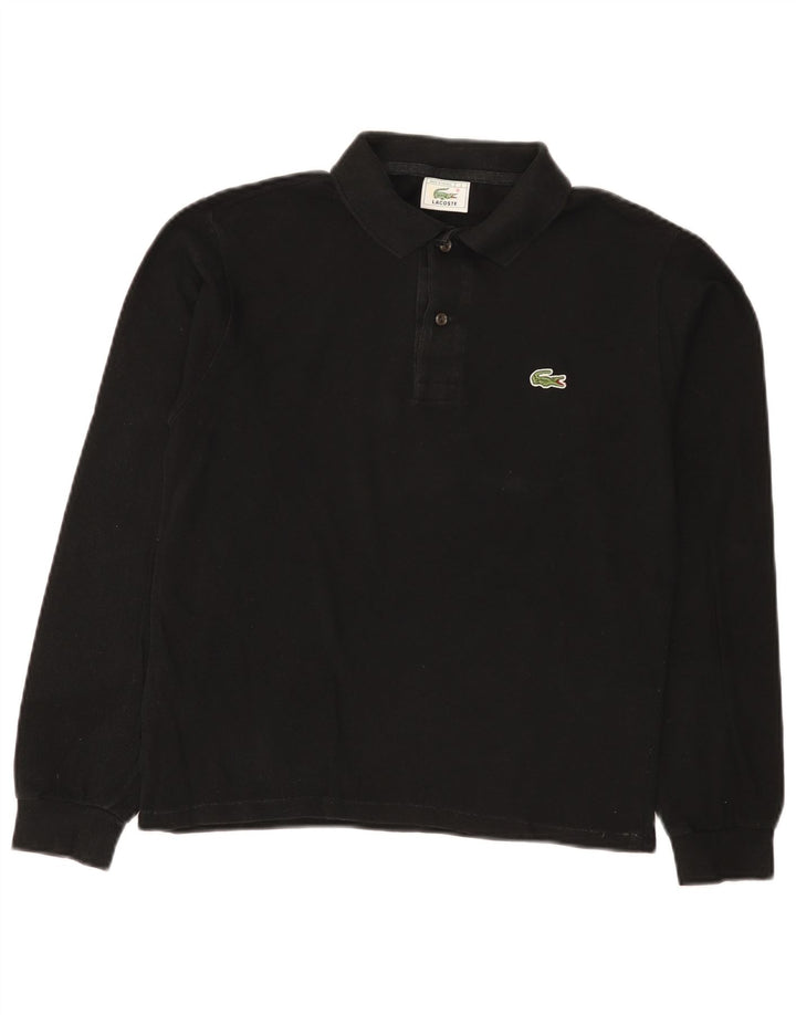 Мужская рубашка-поло с длинным рукавом Lacoste, размер 3, маленькая, черная