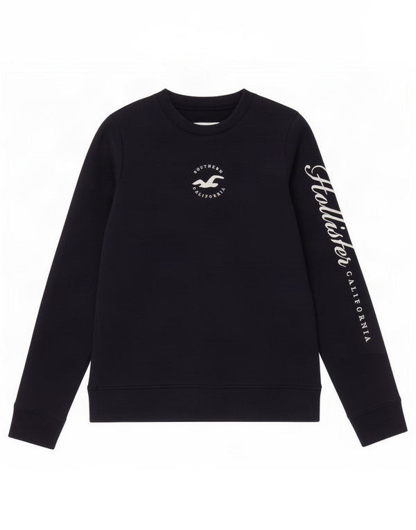 Женский свитер с рисунком Hollister UK 6 XS, темно-синий, хлопок
