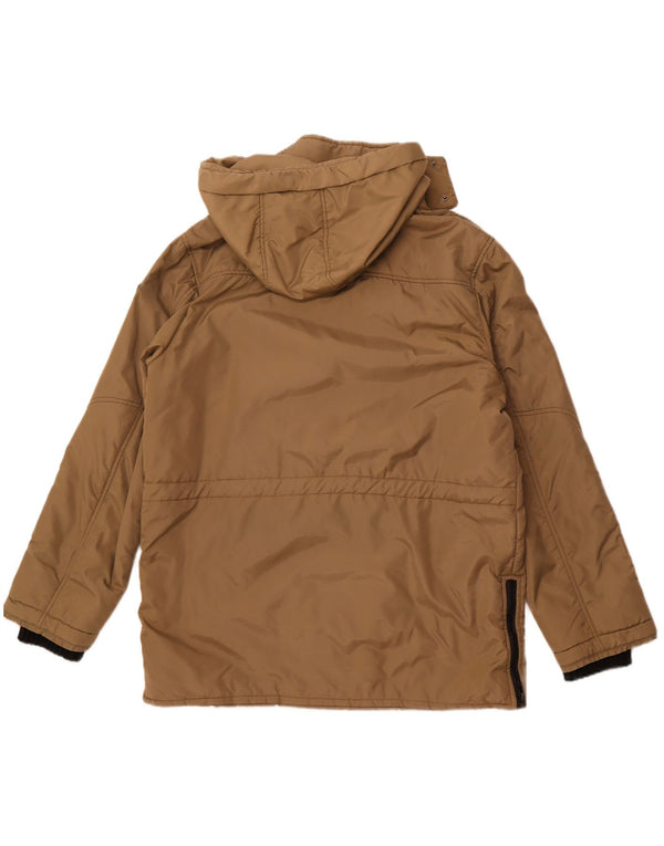 ASTROLABIO Мужская стеганая куртка с капюшоном UK 42 XL Коричневый нейлон