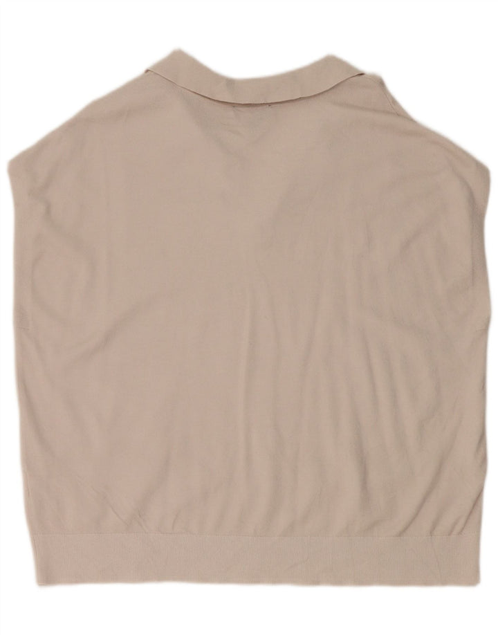 Женская рубашка-поло без рукавов Dkny большого размера UK 18 XL Серая вискоза