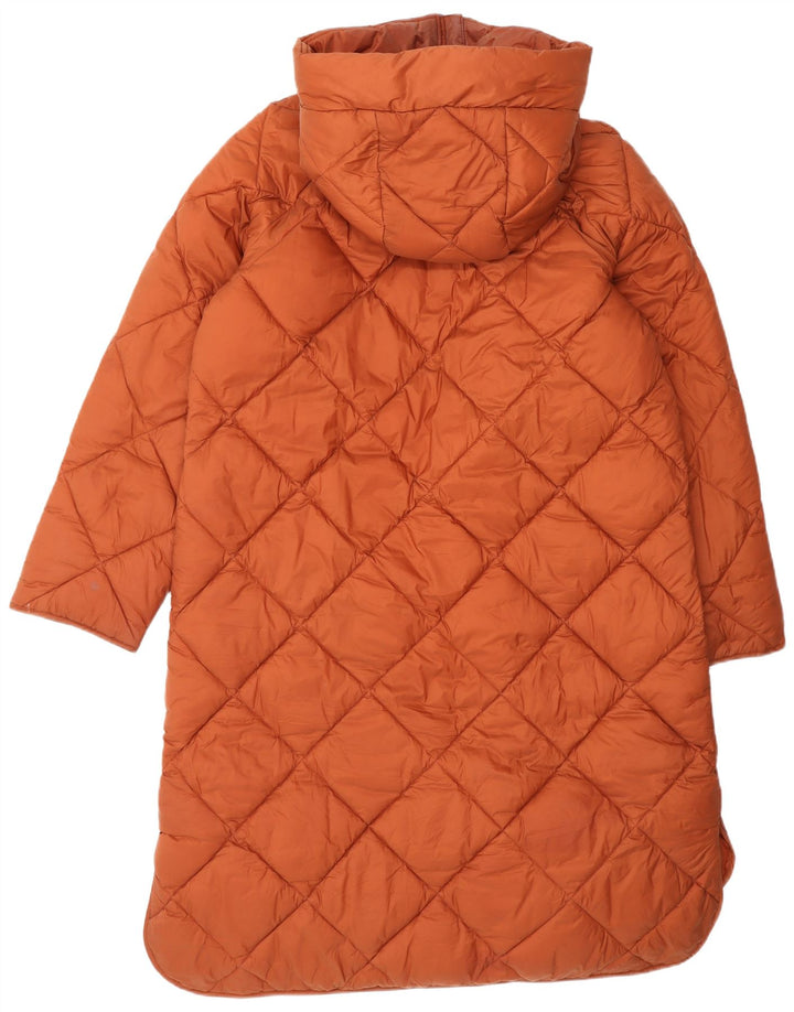 Женское длинное стеганое пальто с капюшоном Barbour UK 8, маленькое коричневое из полиамида