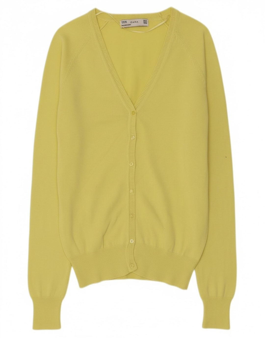 Женский кардиган Zara UK 12, хлопок среднего желтого цвета