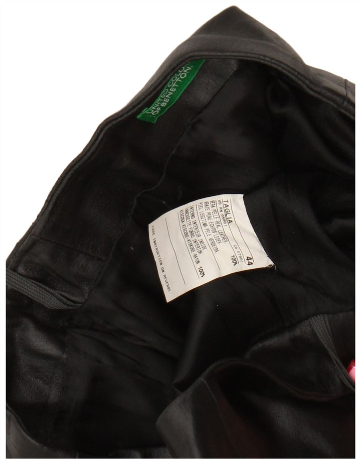 Юбка женская кожаная Benetton IT 44 Medium W30 черная кожа