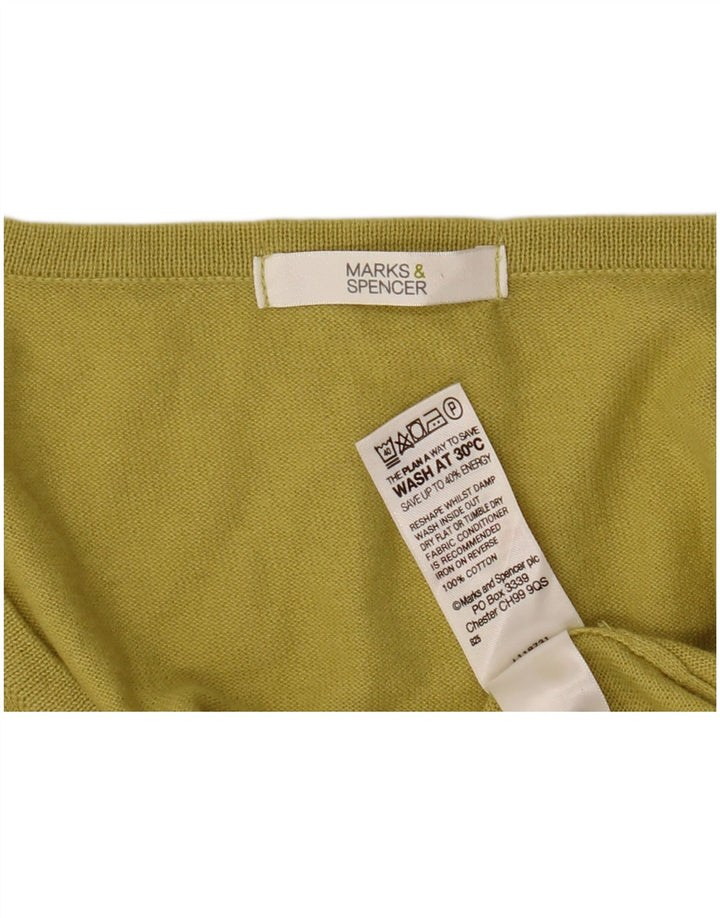 Женский кардиган с коротким рукавом Marks & Spencer UK 14, средний желтый