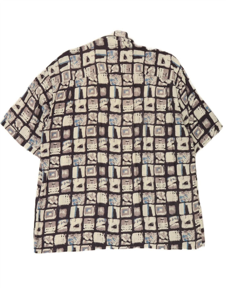 VINTAGE Mens Short Sleeve Shirt XL Multicoloured Patchwork