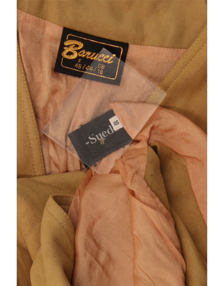 ВИНТАЖНЫЙ женский замшевый жилет UK 18 XL, бежевый