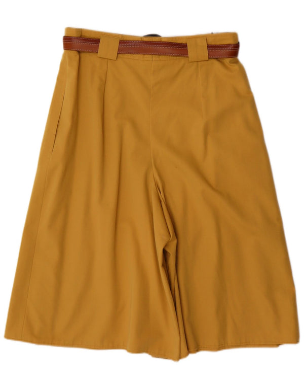 Винтажные женские шорты-бермуды с завязками, Великобритания, 16, большие W30, желтый полиэстер