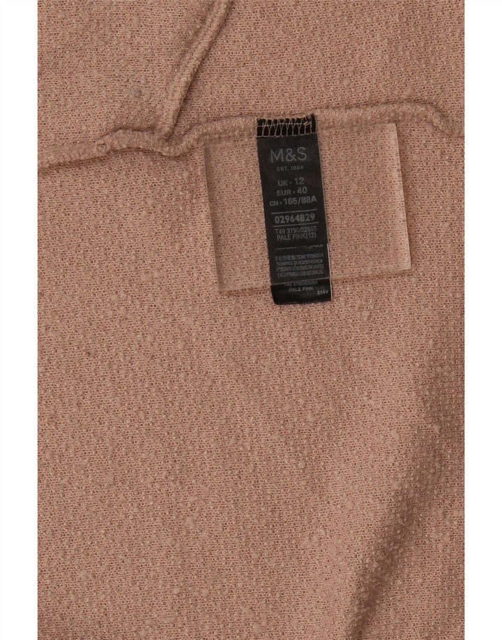 Женский удлиненный открытый кардиган Marks & Spencer UK 12, средний розовый