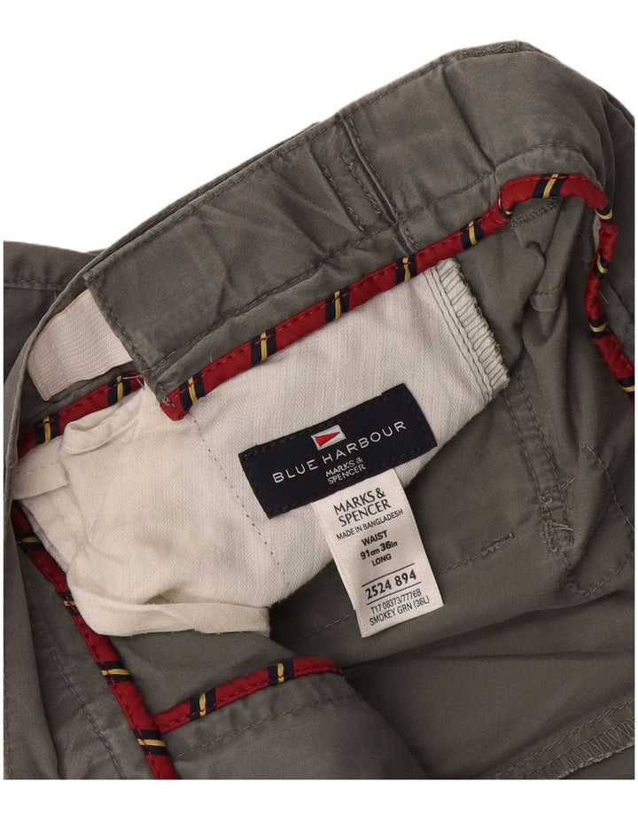 Мужские шорты чинос Marks & Spencer Blue Harbour W36, большие, серые, хлопковые