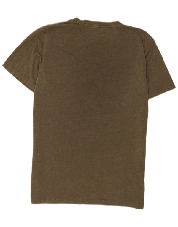 Jack & Jones Mens T-Shirt Top Medium Khaki Colourblock
