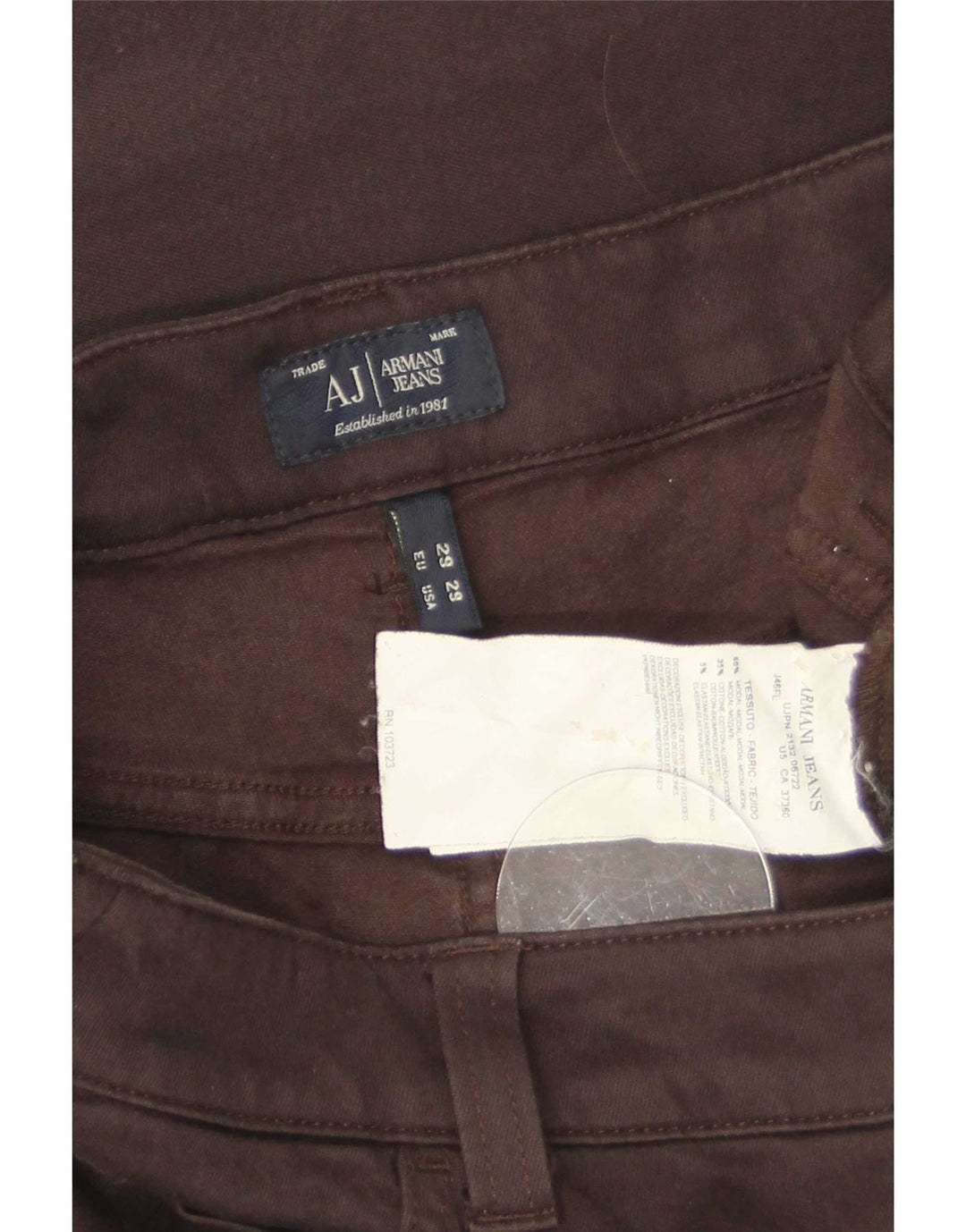 Женские расклешенные джинсы Armani W29 L30 Коричневые модальные