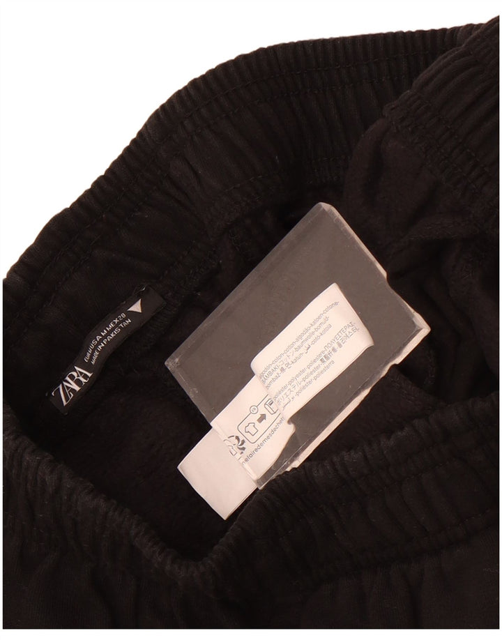 Женские спортивные брюки Zara UK 12, средний черный хлопок, черный