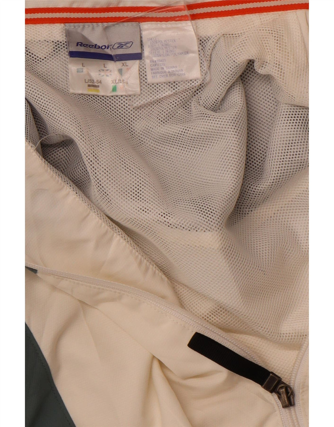 Мужской спортивный костюм REEBOK, большая куртка из полиэстера с цветными блоками белого цвета