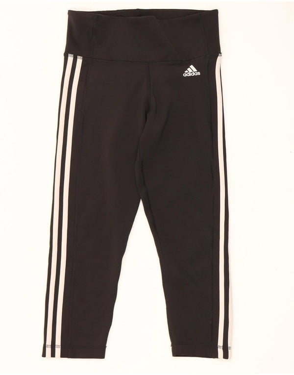 Женские леггинсы-капри Adidas Climalite UK 8/10, маленькие черные из полиэстера