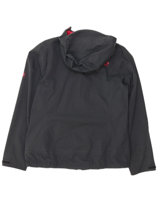 Женская дождевик с капюшоном Jack Wolfskin UK 16, большой серый полиамид