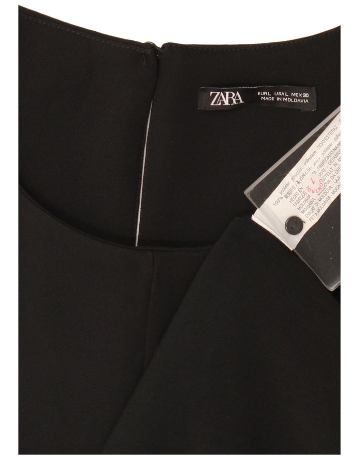 Женское платье-палатка без рукавов Zara UK 16, большой черный полиэстер