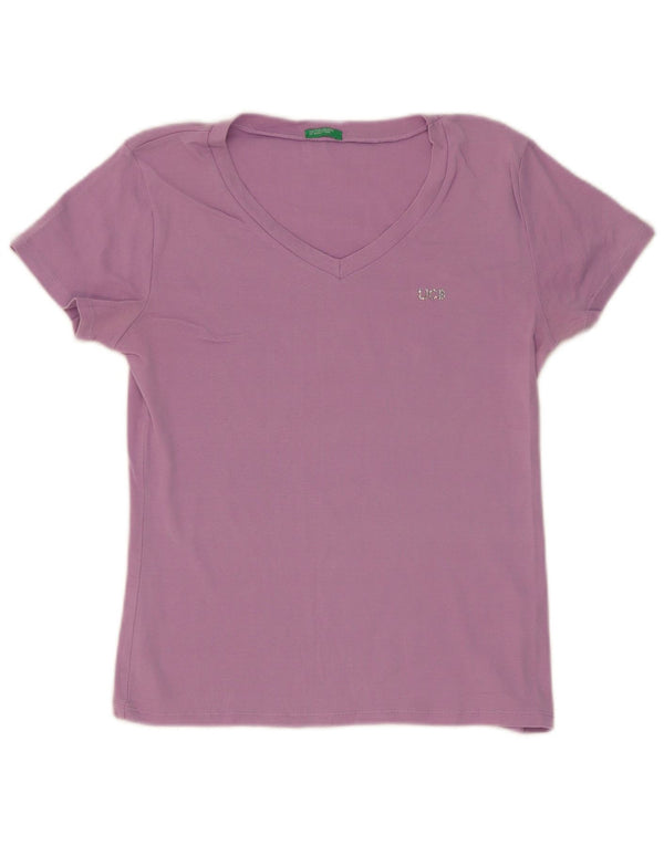Benetton Womens T-Shirt Top UK 12 Medium Purple