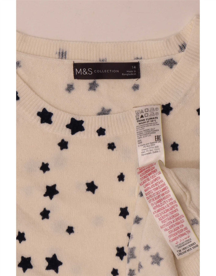 Женский джемпер с вырезом «лодочка» Marks & Spencer, Великобритания 14, большой белый
