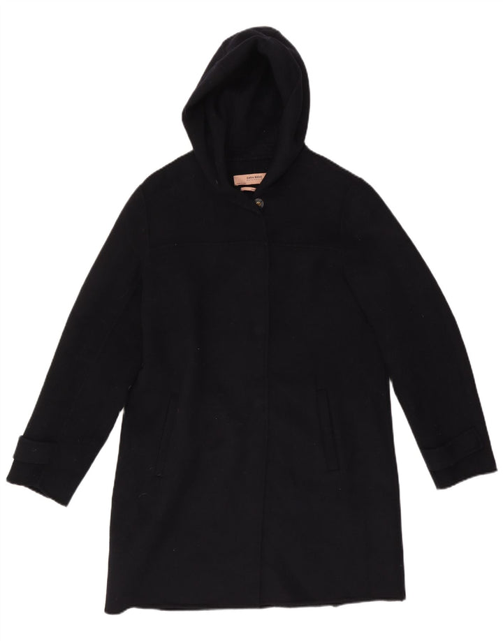 Женское пальто с капюшоном Zara UK 14, средний черный