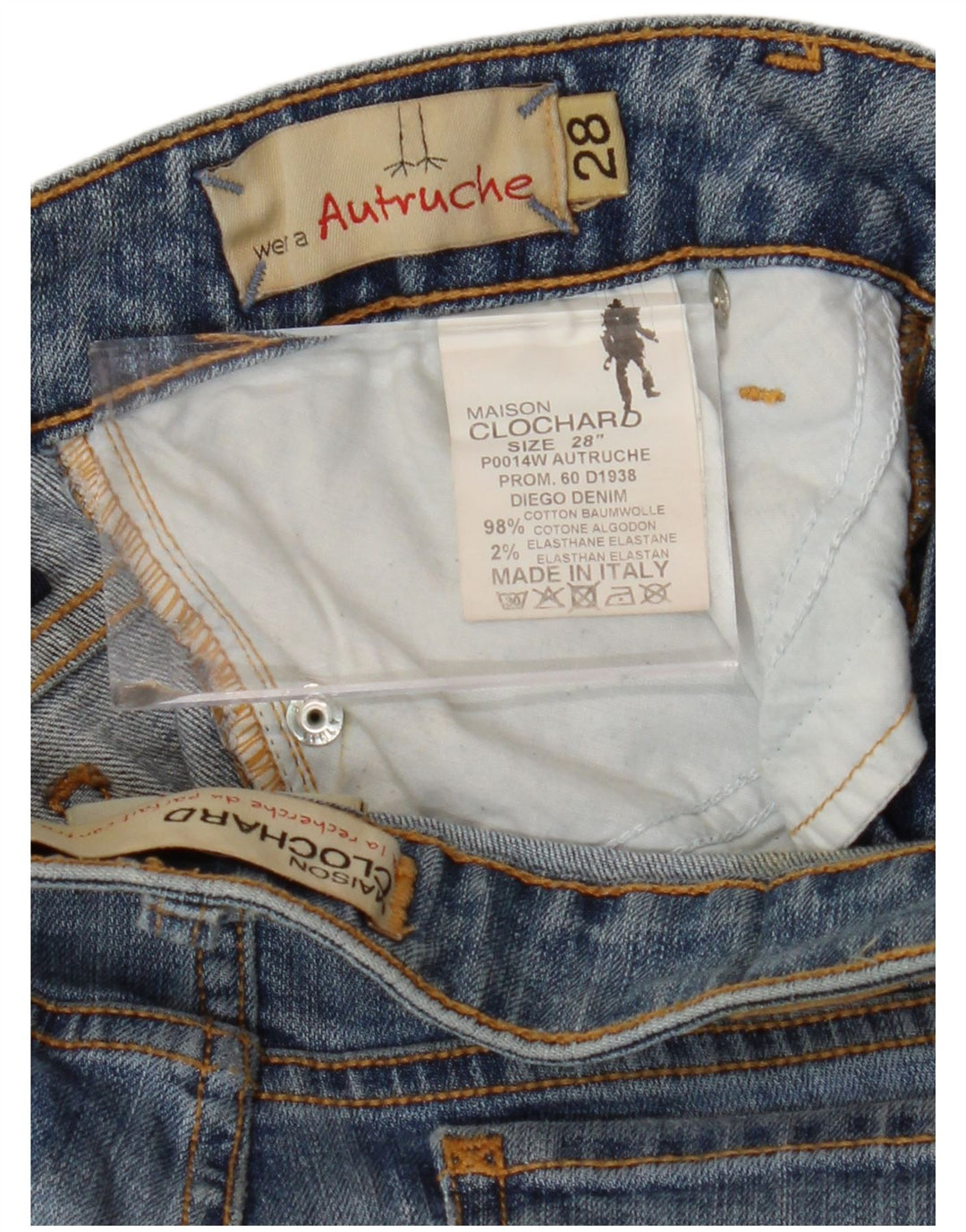 MAISON CLOCHARD Женские узкие джинсы W28 L29 Синие хлопковые