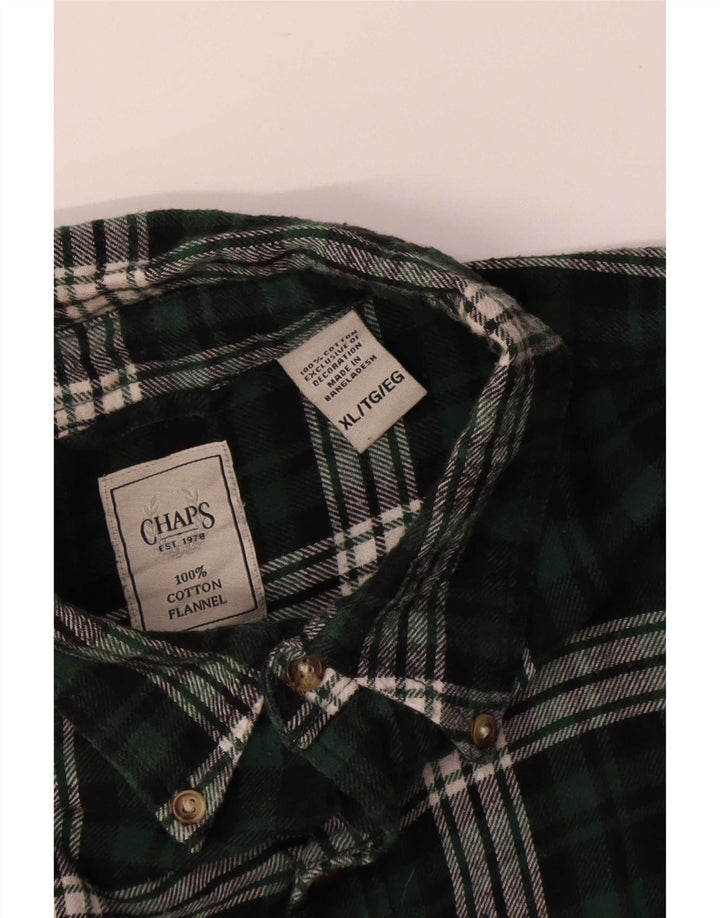 Мужская фланелевая рубашка Chaps XL, зеленая клетка, хлопок