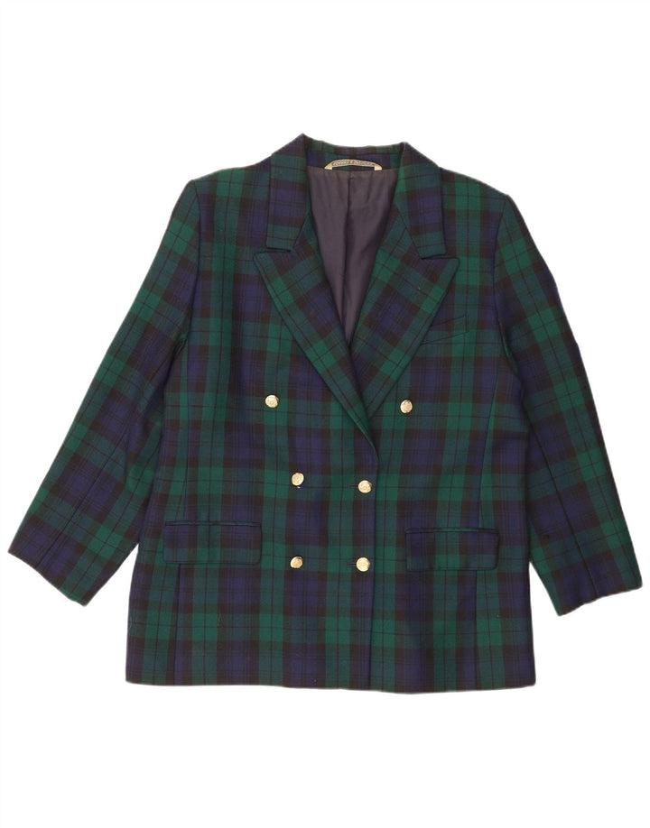 Мужской двубортный пиджак Marks & Spencer UK 44 2XL в зеленую клетку