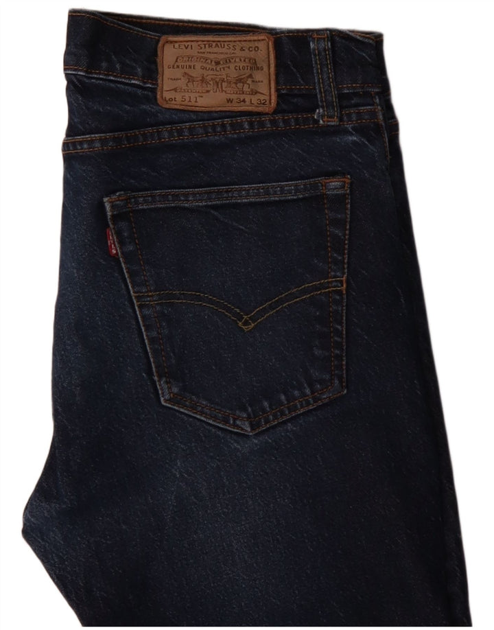 Мужские джинсы Levi's Slim 511 W34 L32 синие, хлопок