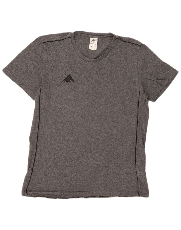 Мужская футболка Adidas Top среднего серого цвета из хлопка