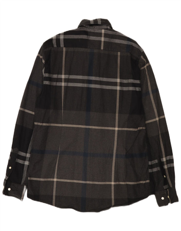 Мужская фланелевая рубашка Barbour в клетку среднего серого цвета, хлопок