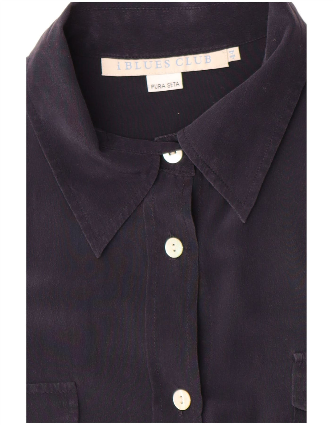 Женская блузка-рубашка i Blues IT 44, средний темно-синий шелковый цвет