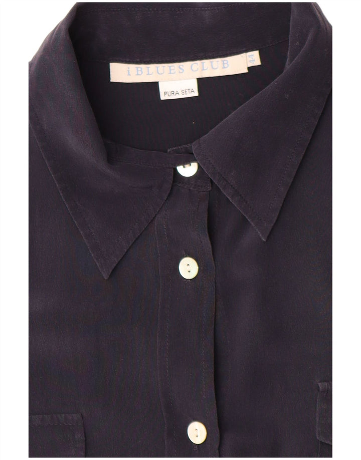 Женская блузка-рубашка i Blues IT 44, средний темно-синий шелковый цвет