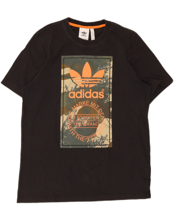 Мужская футболка с рисунком Adidas Top Medium Black Cotton