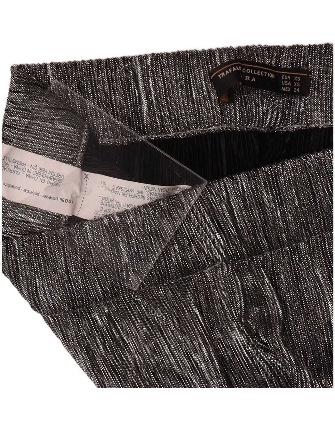 Женские широкие капри ZARA XS W24 L20, серебристый полиэстер