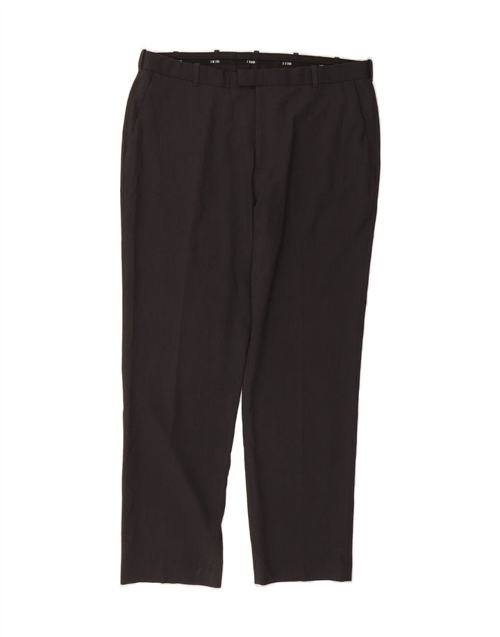 IZOD Mens Straight Suit Trousers W38 L32 Grey Polyester Vintage Izod and Second-Hand Izod from Messina Hembry 