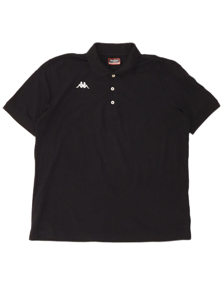 KAPPA Mens Polo Shirt XL Black Cotton