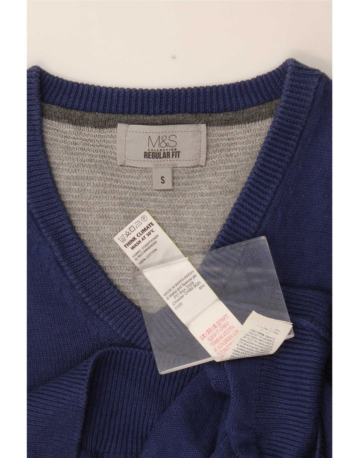 Мужская майка Marks & Spencer, маленькая, темно-синяя, хлопковая