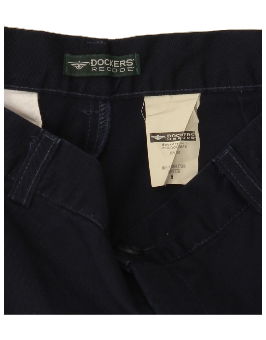DOCKERS Womens Chino Shorts US 8 Medium W30 Navy Blue Cotton Vintage Dockers and Second-Hand Dockers from Messina Hembry 