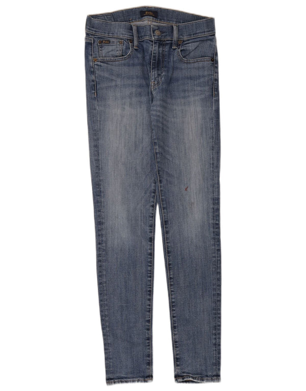 POLO RALPH LAUREN Womens Skinny Jeans W27 L30 Blue Cotton