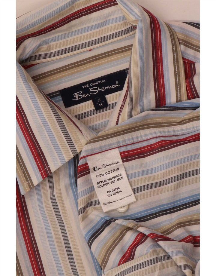 Мужская рубашка с коротким рукавом Ben Sherman, хлопок в разноцветную полоску среднего размера