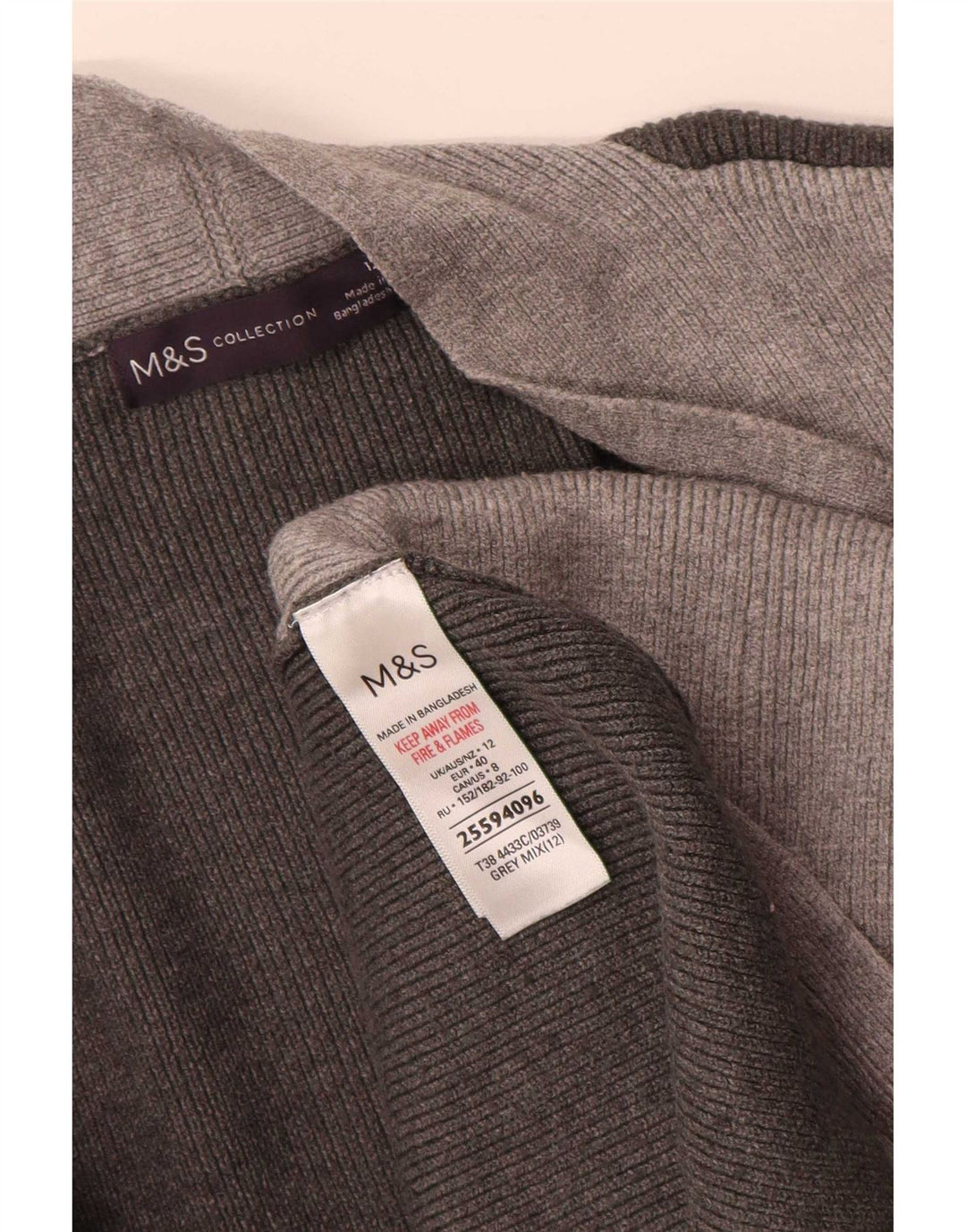 Женский удлиненный кардиган Marks & Spencer UK 12, средний серый