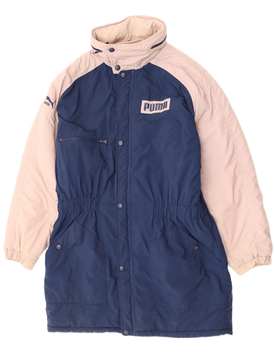 Puma Мужская стеганая куртка с графическим рисунком IT 52 XL Темно-синий Полиамид с цветными блоками