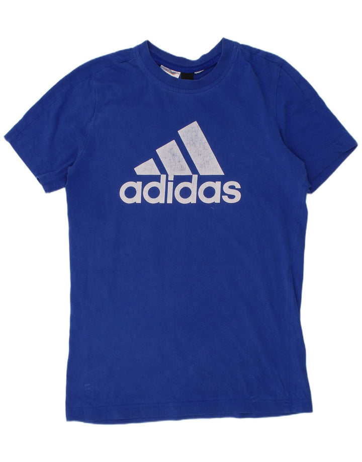 Футболка Adidas с рисунком для мальчиков 10-11 лет, синяя